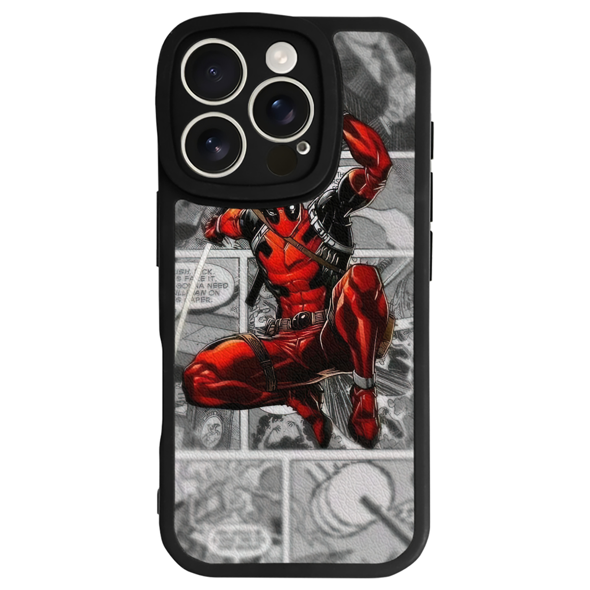 （画像用） Deadpool デッドプール 【iPhone 16シリーズ対応】シリコンスマホケース（レザー調） 材質：シリコン